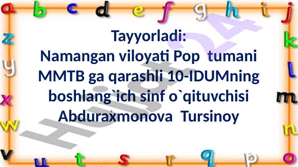Tovush va harf 5-dars ona tili savodxonligi