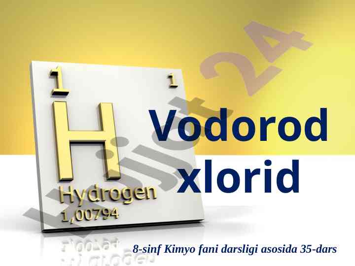 Vodorod xlorid 8-sinf kimyo darsligi
