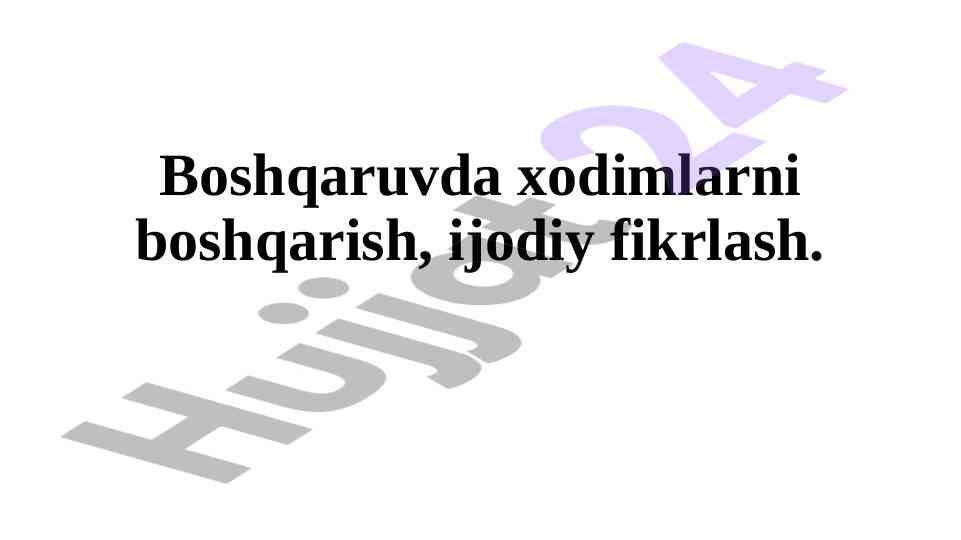 Inson resurslarini boshqarishni o‘rganish