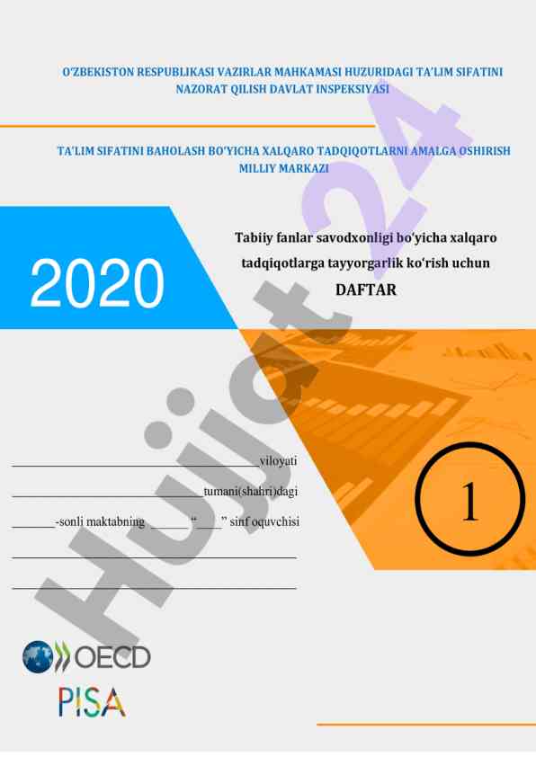Pisa tadqiqot dasturi asosida didaktik material