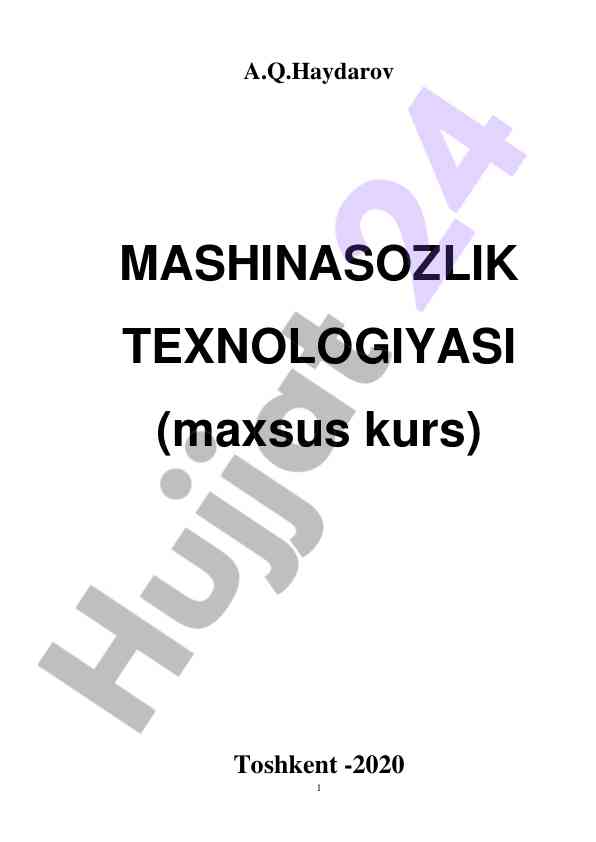 Mashinasozlik texnologiyasi darsliklari tahlili