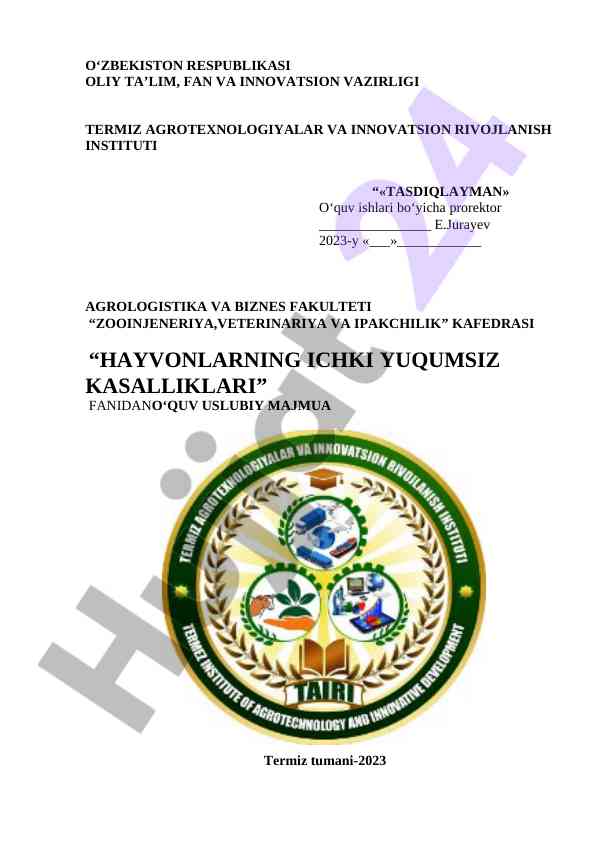 Ichki yuqumsiz kasalliklar va dispanserlash usullari