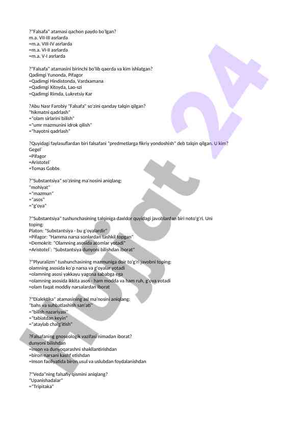 Falsafa atamasining tarixi va ma'nosi
