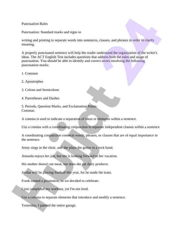 Punctuation rules in writing and their importance