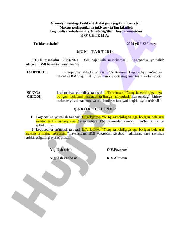 Nutq kamchiligiga ega bolalarni maktab ta'limiga tayyorlash