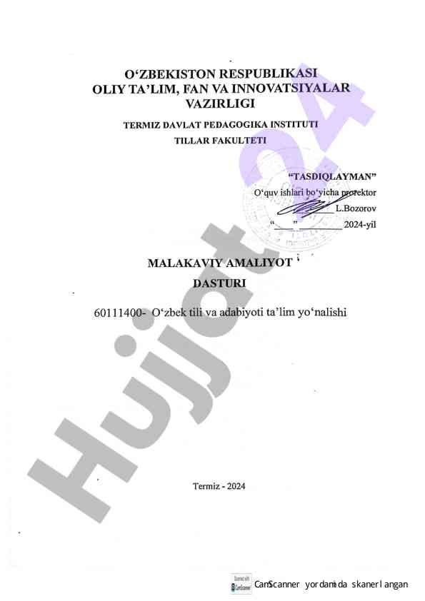 Camscanner yordamida skanerlangan materiallar