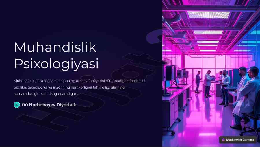 Muhandislik psixologiyasining asosiy yonalishlari