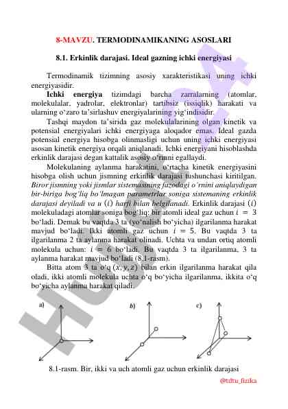 Termodinamikaning asosiy qoidalari va energiyasi