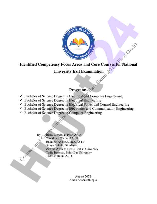 Competency focus areas for engineering degrees