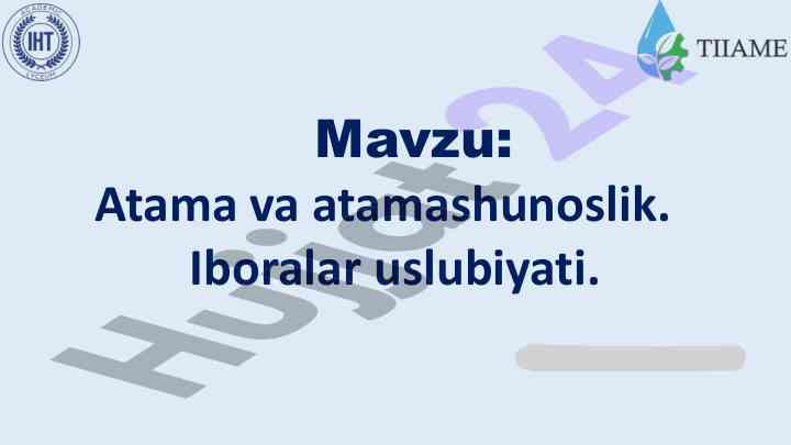 Atama va atamashunoslik: tarixi va tushunchalari