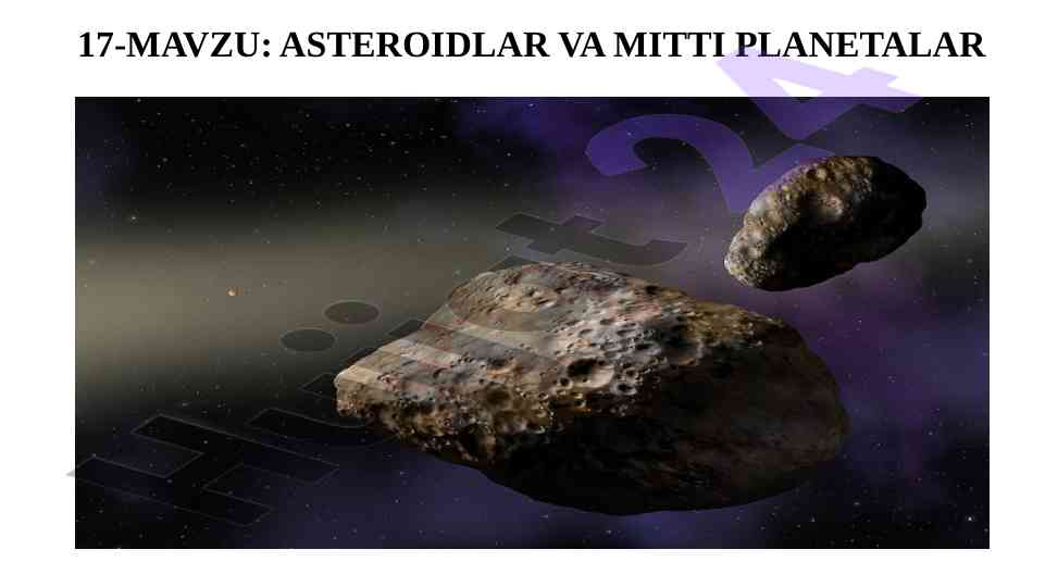 Asteroidlar va mitti planetalar titsius-bode qoidasi