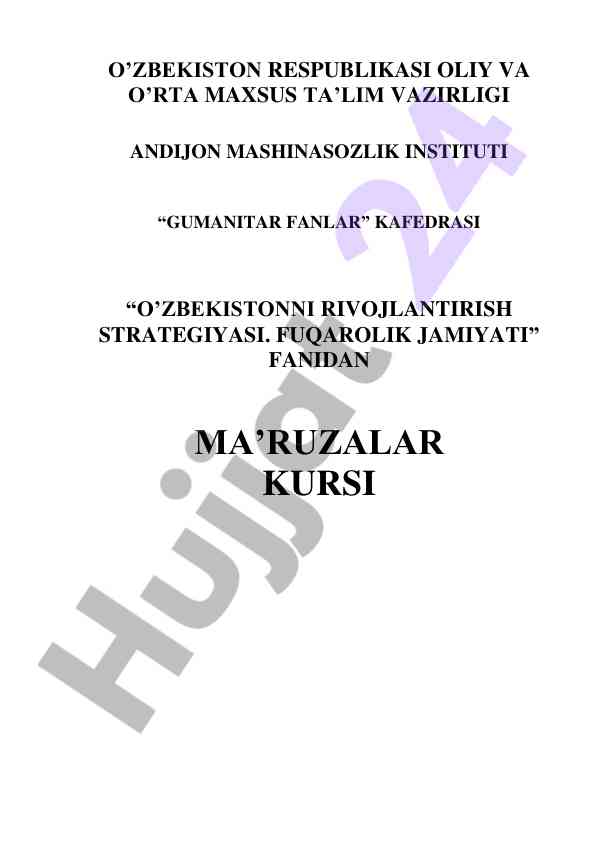 O'zbekiston milliy taraqqiyotining yangi bosqichi