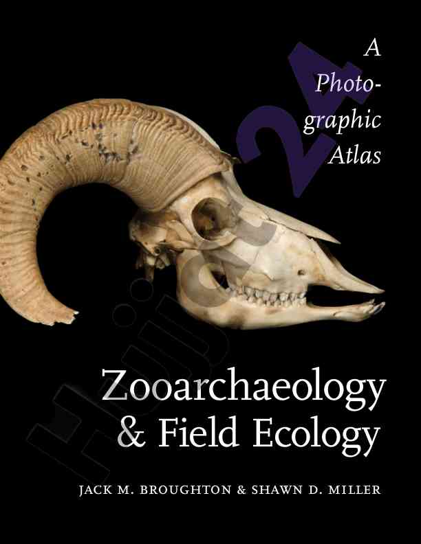Zooarchaeology and field ecology a photographic atlas