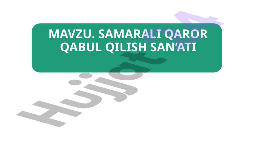 Raqamlar murakkab qarorlar tahlili