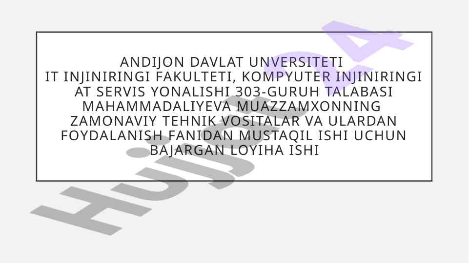 Proyektorlar va ularning turlari haqida mustaqil ish