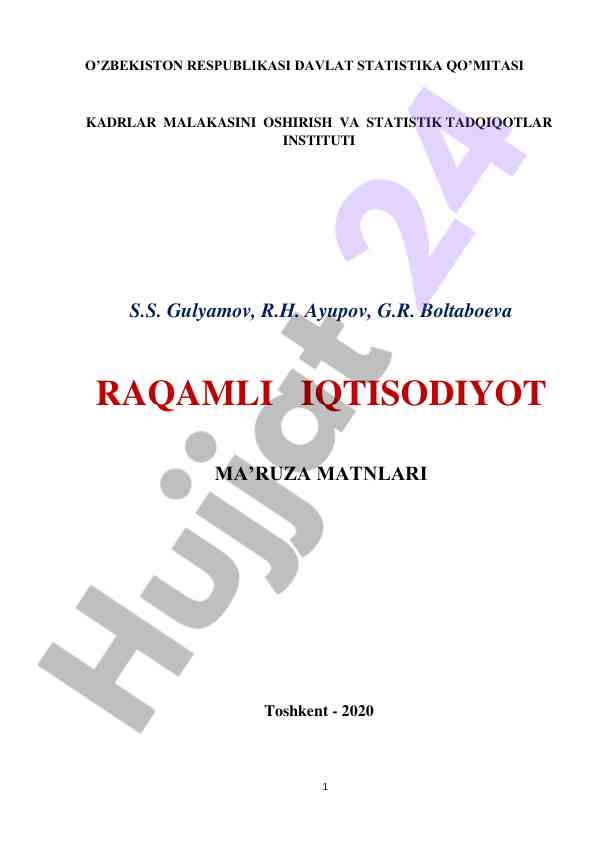 Raqamli iqtisodiyot va elektron tijorat asoslari