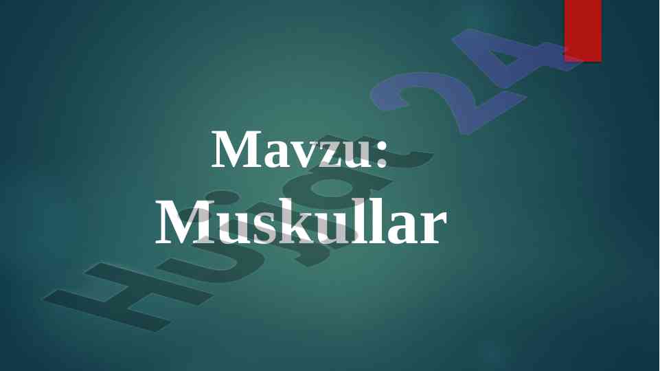Muskullar Va Ularning Ishlash Mexanizmlari