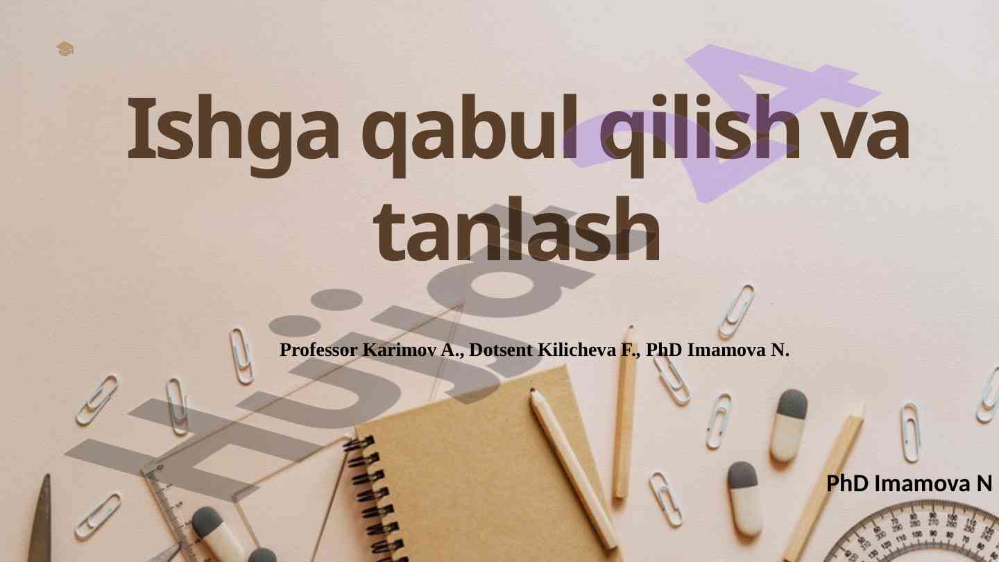 Ishga qabul qilish jarayoni tashkiloti