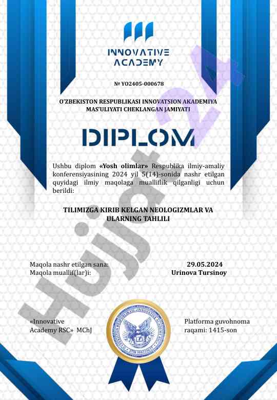 Tilimizga kirib kelgan neologizmlar tahlili