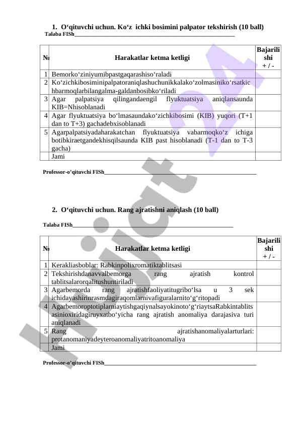 Ko‘z ichki bosimini palpator tekshirish usuli