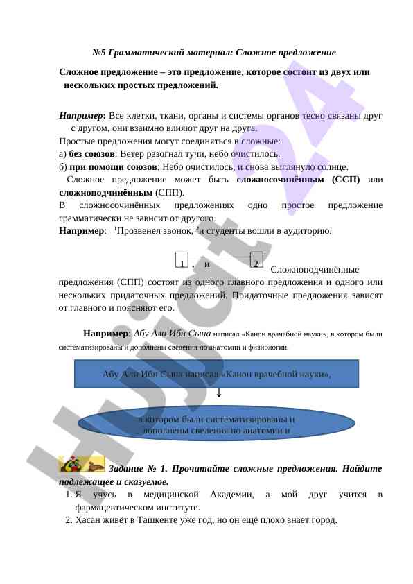 Сложное предложение и его структура