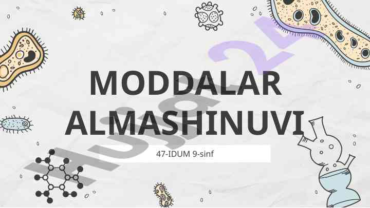 Moddalar almashinuvi va energetik jarayonlar