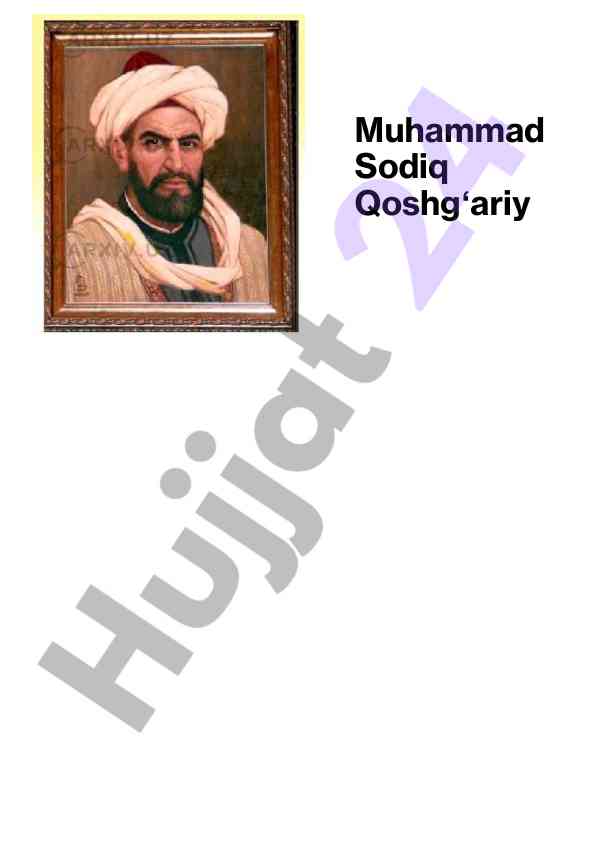 Muhammad sodiq qoshgʻariy hayoti va ijodi