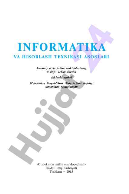 Informatika va hisoblash texnikasi asoslari darslik