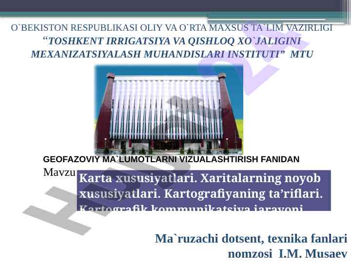 Geofazoviy ma'lumotlarni vizualashtirish tahlili