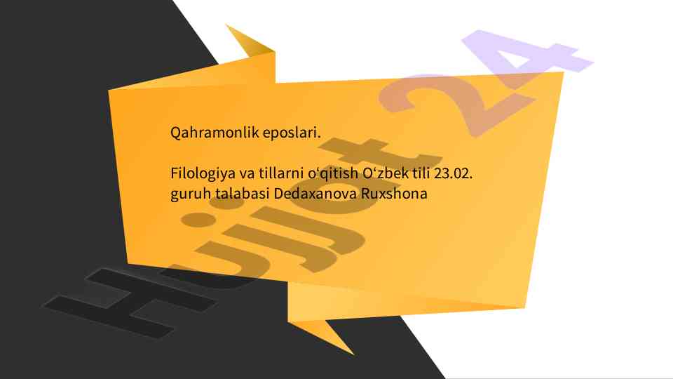 Qahramonlik eposlari tahlili va oʻrganish
