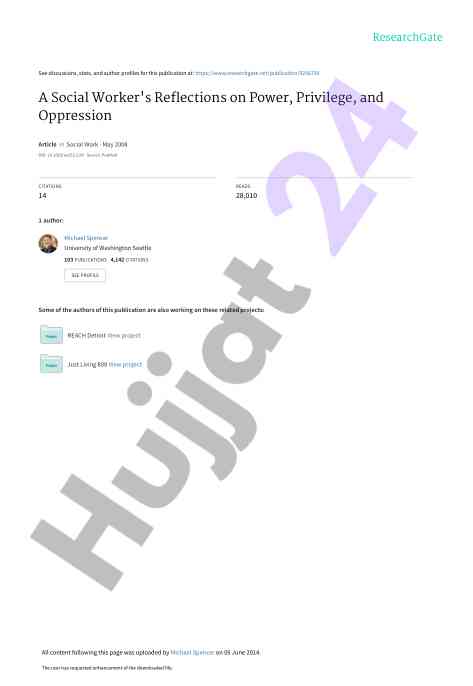 Social worker's reflections on power and oppression
