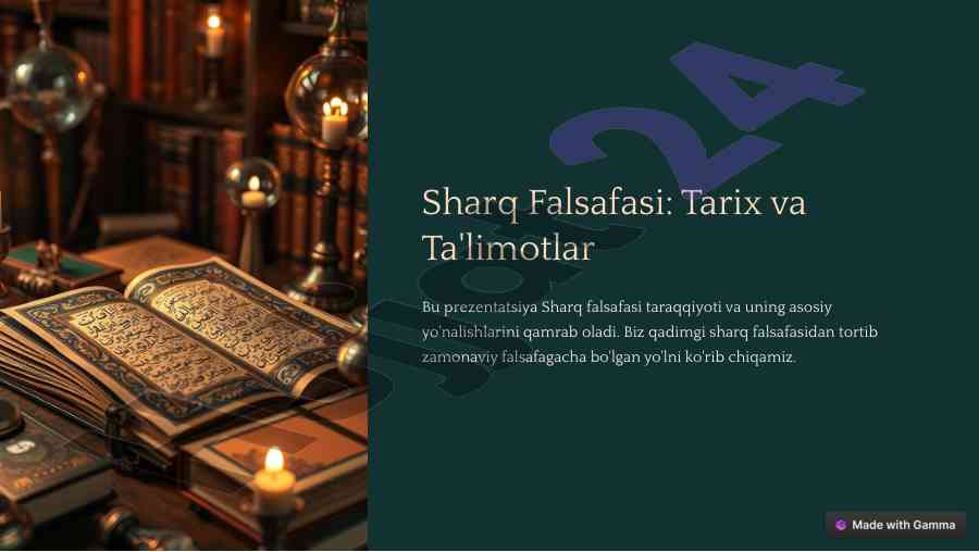 Sharq falsafasining tarixi va ta'limotlari
