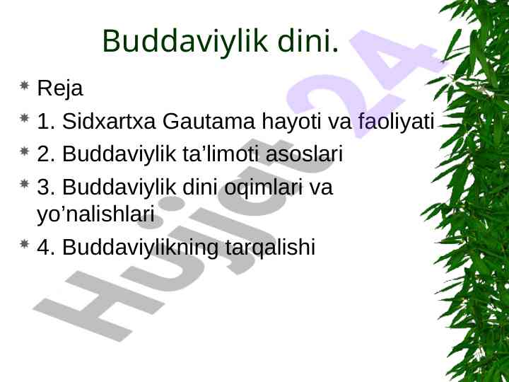 Buddaviylik dini va uning asosiy qonunlari