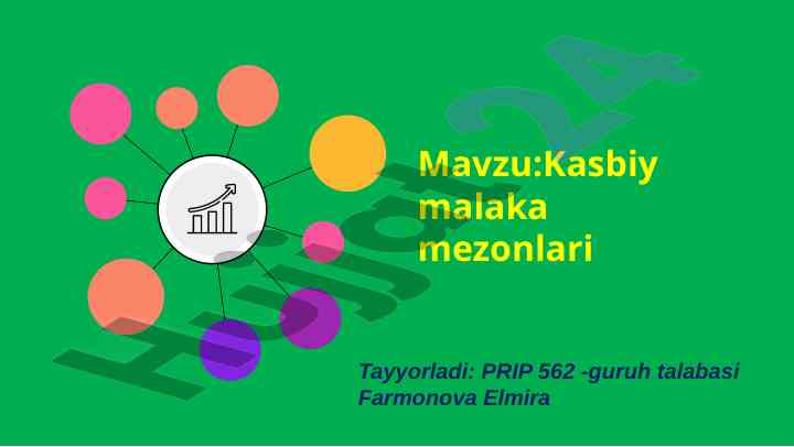 Kasbiy malaka mezonlari tahlili va baholash