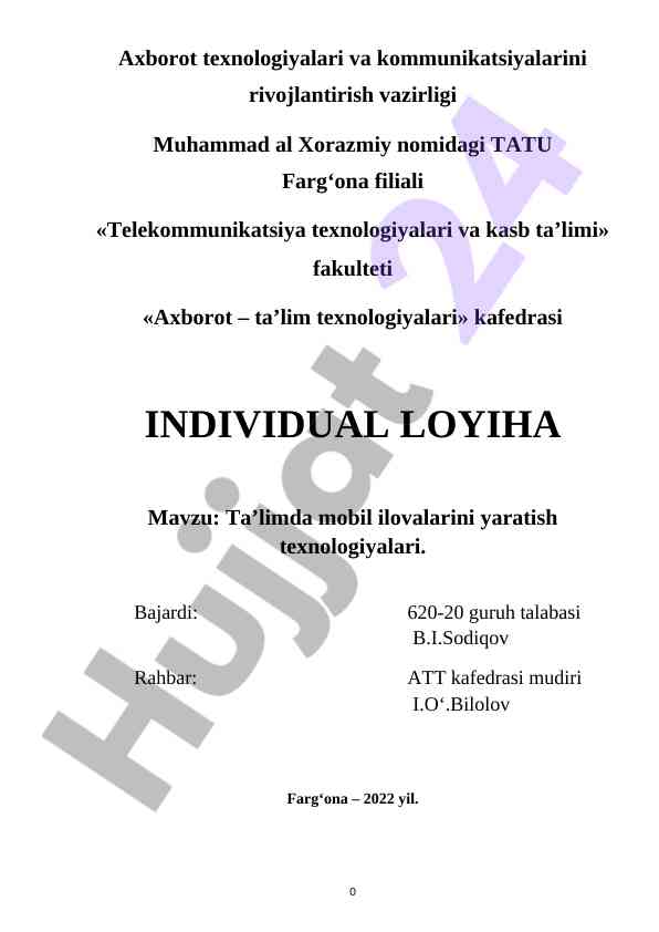 Mobil ilovalar yaratish texnologiyalari