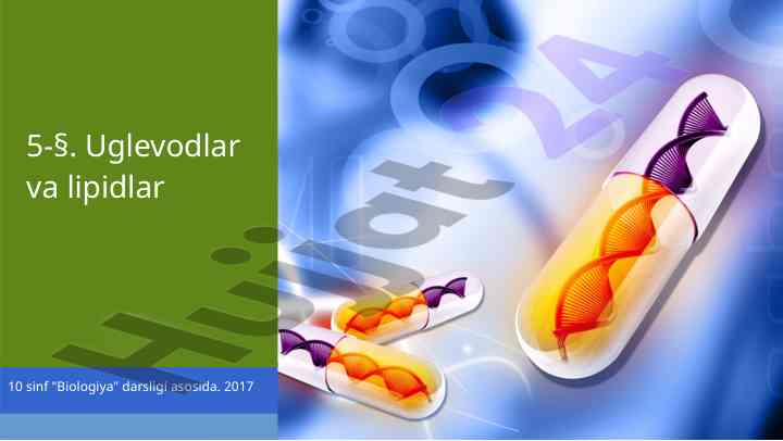 Uglevodlar va lipidlar biologiya darsligi asosida