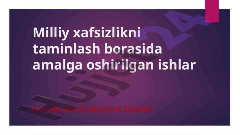Milliy xavfsizlikni ta'minlash va mudofaa tizimi