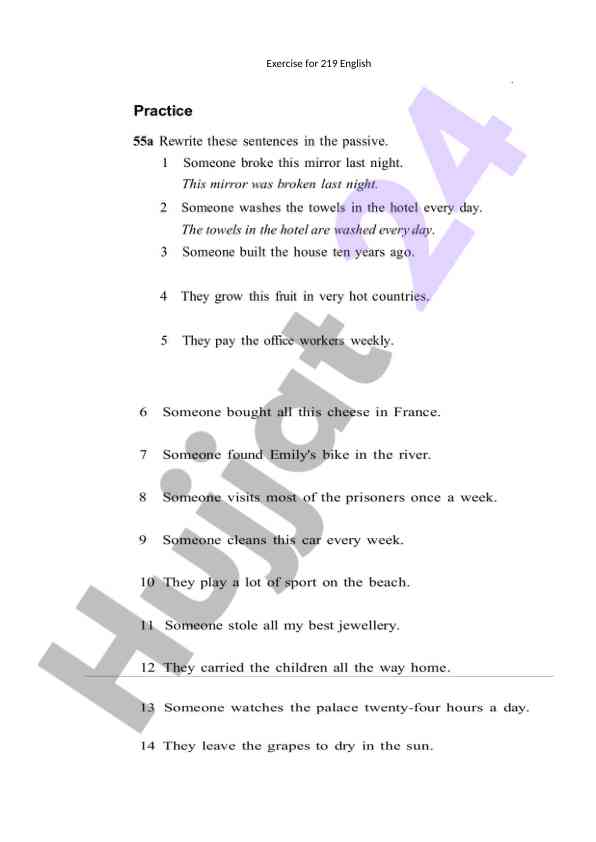 Exercise for english language learning
