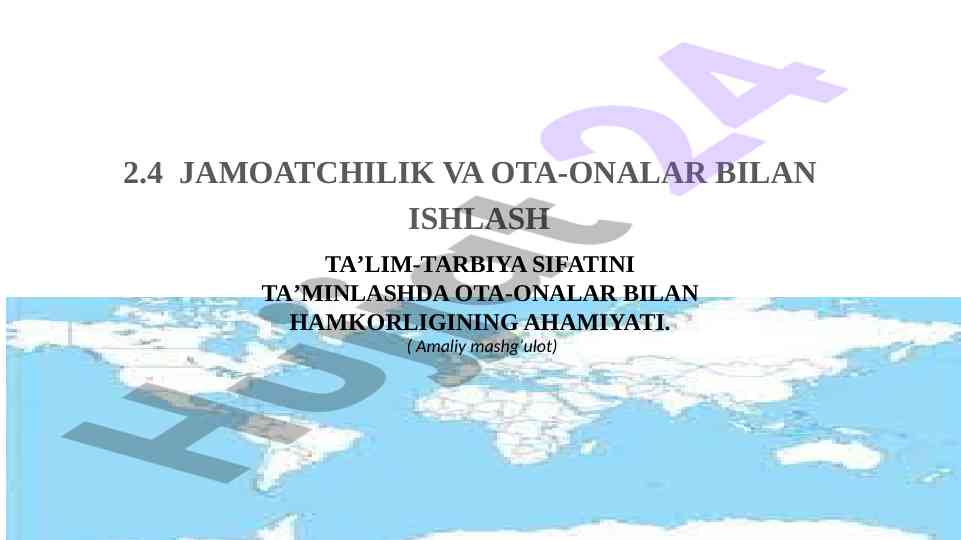 Ota-onalar bilan hamkorlikning ahamiyaati ta’limda