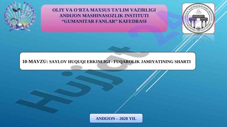 Saylov huquqi erkinligi - fuqarolik jamiyatining sharti