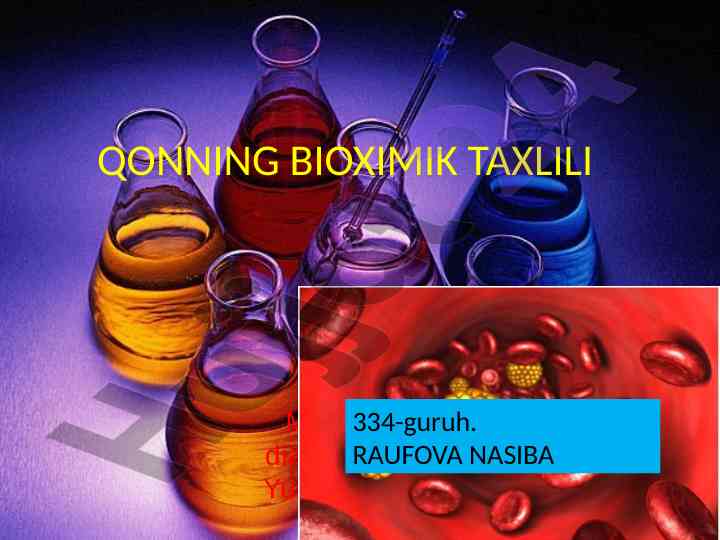 Qonning biokimik tahlili va klinik laboratoriya testlari