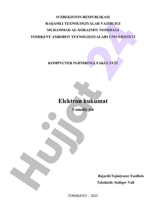Elektron hukumat amaliy ishini o‘rganish