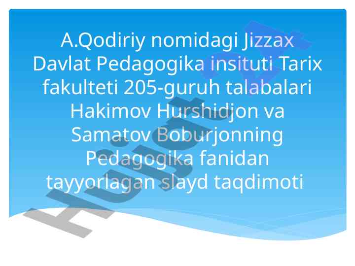 Imom al-buxoriyning pedagogik qarashlari taqdimoti