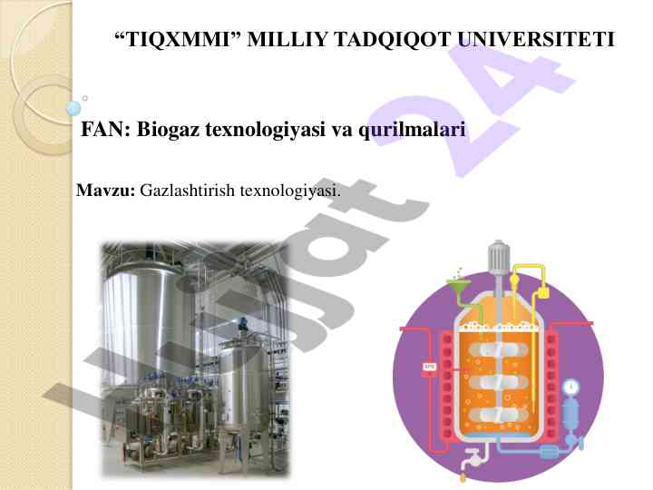 Biogaz texnologiyasi va qurilmalari bo‘yicha tahlil