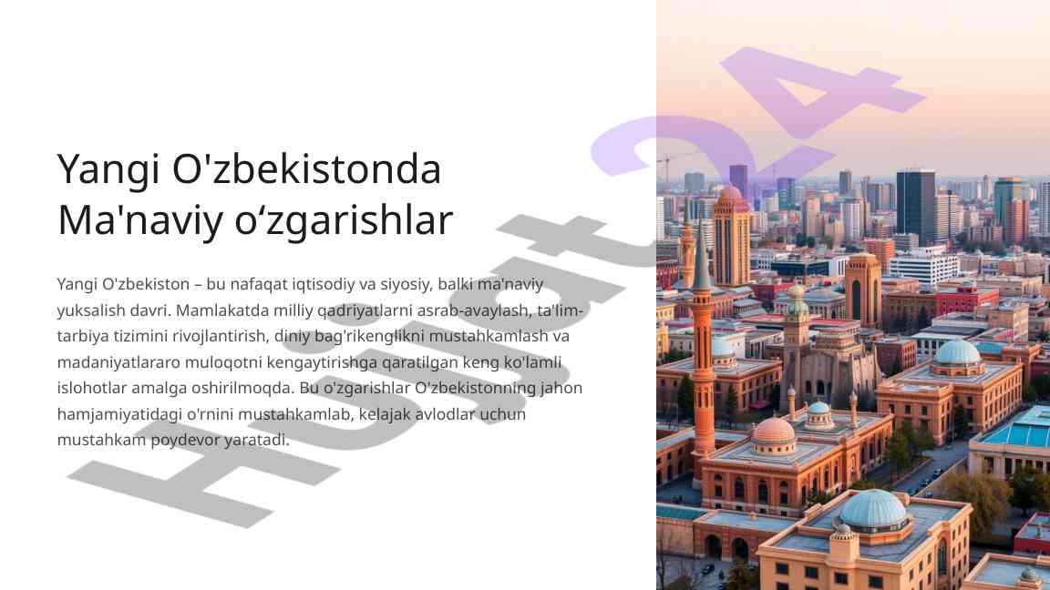 Yangi o'zbekistonda ma'naviy o'zgarishlar va yangilanish