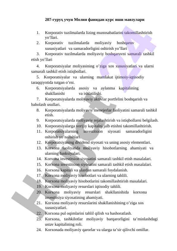 Korporativ tuzilmalarda moliyaviy boshqaruv yo'llari