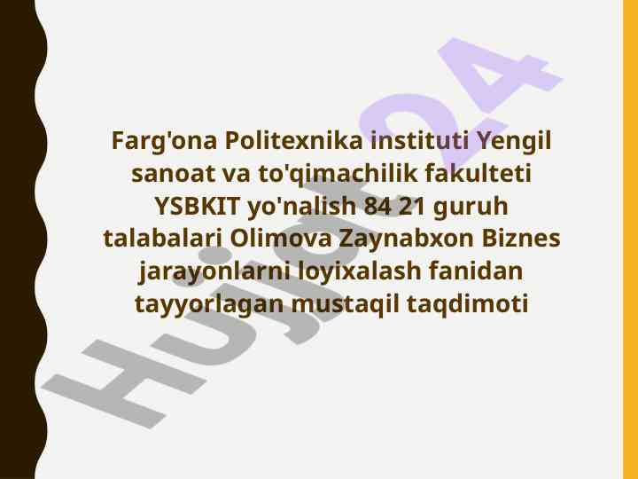 Biznes jarayonlarni loyihalash: yosh bolalar futbolkasi