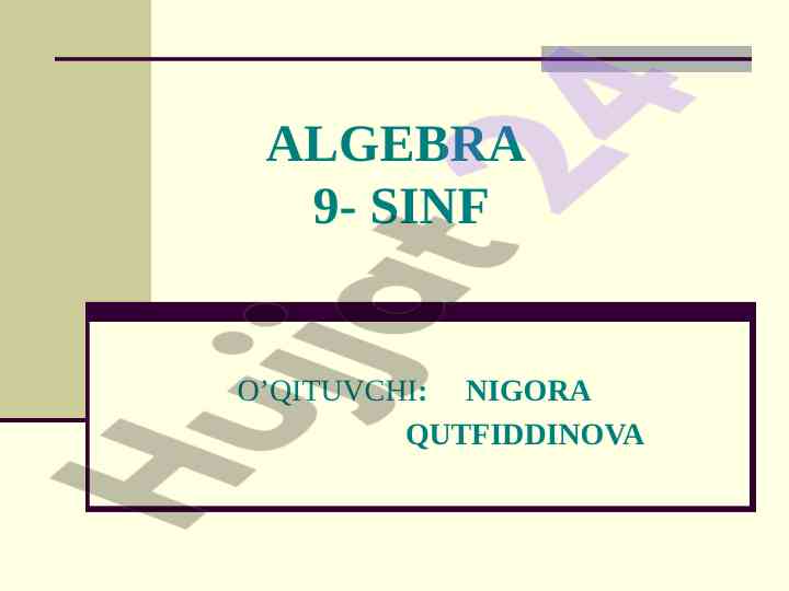 Ehtimolliklar nazariyasi va matematik statistika