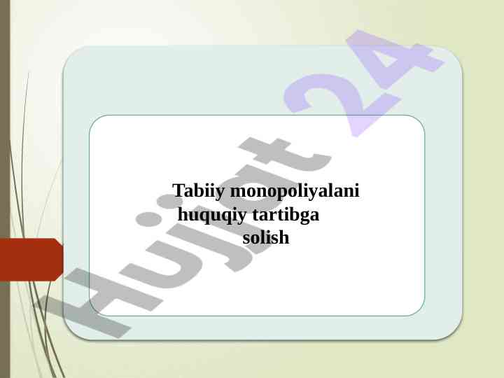 Tabiiy monopoliyalani huquqiy tartibga solish