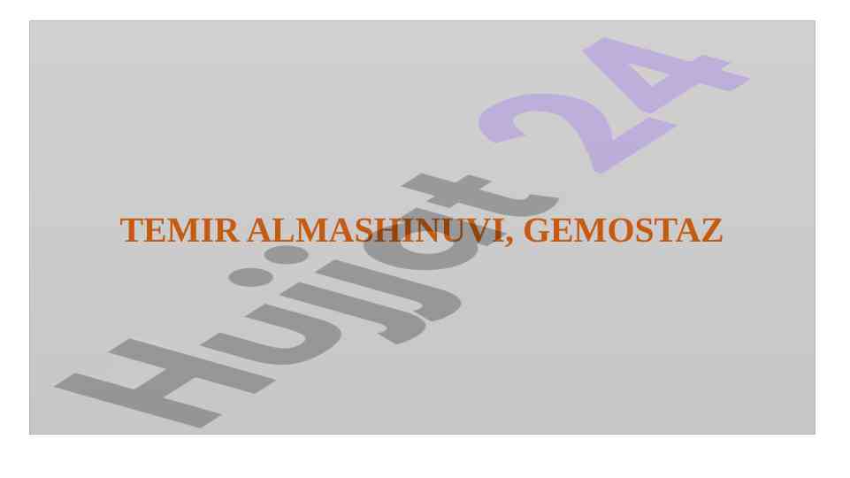 Temir almashinuvi va gemostaz rejasi asoslari